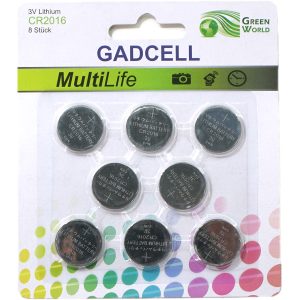8 Knopfzellen CR2016