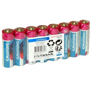 8 Stück AA / Mignon Alkaline-Batterien. Grundig