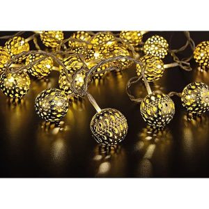 Lichterkette 20 LED goldene Kugeln 4.5m warmweiß