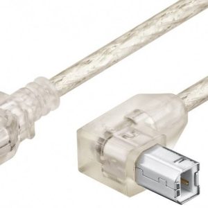 USB 2.0 Hi-Speed Kabel 90° 1m. Transparent