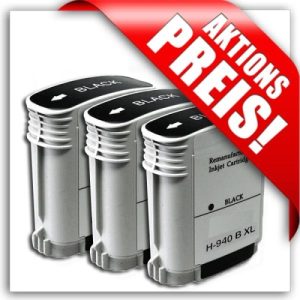 Aktion: 3 schwarze Patronen für HP. HS940BK-3