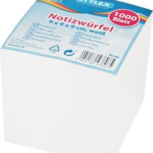 Notizblock. 1000 Blatt. 90 x 90 mm. weiß