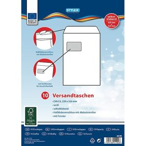 Versandtaschen. DIN C4. mit Fenster. 10 St.
