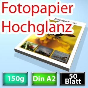 Foto-Papier DIN A2. 150g. glossy. 50 Blatt