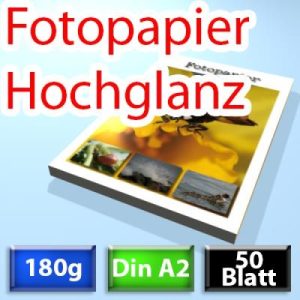 Foto-Papier DIN A2. 180g. glossy. 50 Blatt