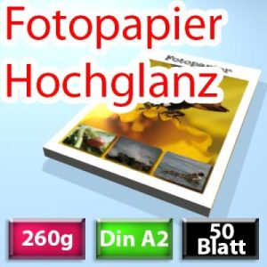 Foto-Papier DIN A2. 260g. glossy. 50 Blatt