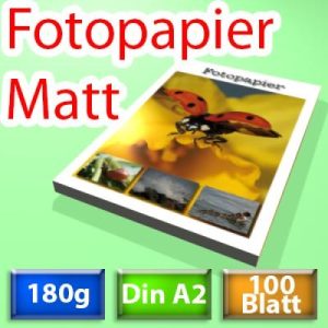 Foto-Papier DIN A2. 180g. matt. 100 Blatt
