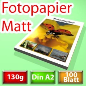 Foto-Papier DIN A2. 130g. matt. 100 Blatt