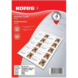 100 Visitenkarten weiß strukturiert Inkjet/Laser 210 g/m. matt