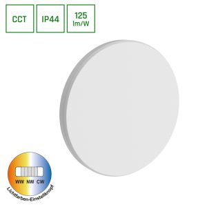 Wandleuchte PIATTA – 9W 1125lm CCT IP44 weiß