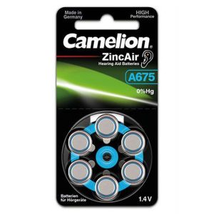 Hörgerätebatterie ZinkAir / Camelion 6 Stück A675