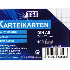 Karteikarten A8 kariert 100er Packung Karteikarten A8 kariert 100er Packung