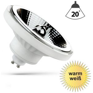 LED AR111 Spot-Strahler GU10 Sockel 12W warmweiß. Weiß LED AR111 Spot-Strahler GU10 Sockel 12W warmweiß. Weiß