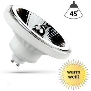 LED AR111 Spot-Strahler GU10 Sockel 12W warmweiß. Weiß LED AR111 Spot-Strahler GU10 Sockel 12W warmweiß. Weiß
