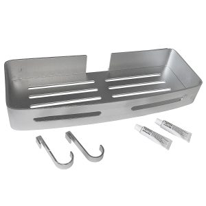 Duschkorb Aluminium massiv inkl. 2 Haken