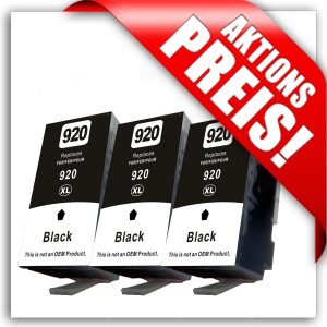 Aktion: 3 schwarze XL-Patronen für HP. ersetzen Nr. 920
