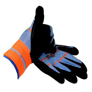 Arbeits-Schutzhandschuhe. blau/orange. Unigröße