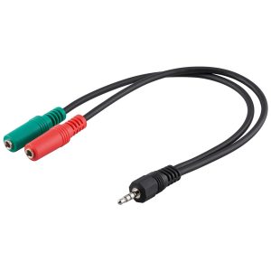 PC Headset Adapter-Kabel 3.5mm AUX 4-/3 polig