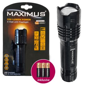 LED Taschenlampe M-FL-008B-DU 5W 535lm inkl. Batterien