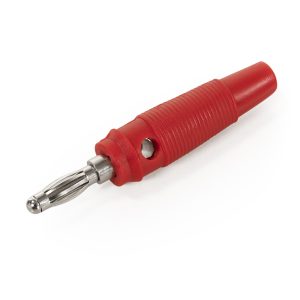 Bananenstecker 4mm. Querloch. Druckfeder. rot