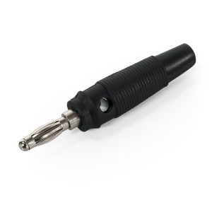 Bananenstecker 4mm. Querloch. Druckfeder. schwarz