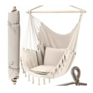 Brasilianischer Hänge-Sessel inkl. 2 Kissen. beige