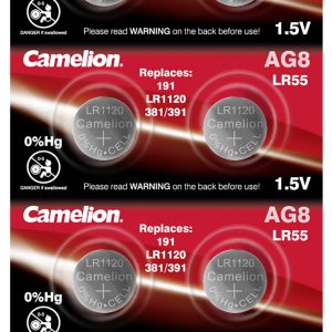 10 Knopfzellen AG8 / LR55 / LR1121 / 391 / BP10 Alkali-Mangan