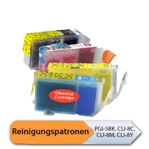 Reinigungspatronen-Set: 4 Patronen kompatibel zu PGI-5. CLI-8