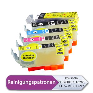 Reinigungspatronen-Set: 5 Patronen kompatibel zu PGI-520. CLI-521