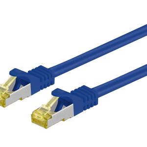 Patchkabel Cat.7 / RJ45 Cat.6a Stecker. 30m. blau