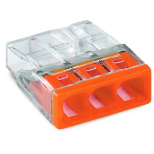 Wago 3er Verbindungsklemme für eindrähtige Leiter 2.5mm² orange