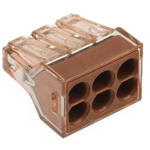 Wago 6er Verbindungsklemme für eindrähtige Leiter 4mm² braun