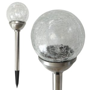 Solarlampe Kristallglas. Kugel-Ø 11cm. XL. weißes Licht