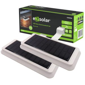Große Solar Dachrinnenleuchten weiß 2er-Set EZSolar GL065W2EZ