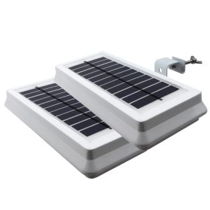 Große Solar Dachrinnenleuchten weiß im 2er-Set. warmweißes Licht