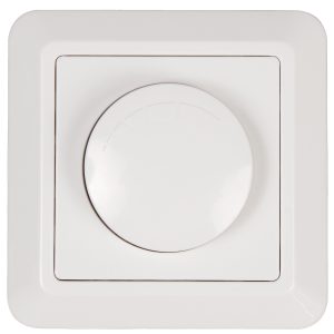 Dimmer für LED & elektronische Trafos inkl. Rahmen. Unterputz weiß