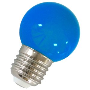 LED Birne E27. 1W. Kugellampe Deko-Licht blau