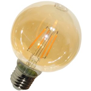 LED-Globe E27. 8W Filament G80. warmweiß gold