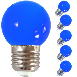 LED Birne für Lichterkette E27. 5er Set Licht blau
