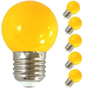 LED Birne für Lichterkette E27. 5er Set Licht gelb