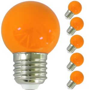 LED Birne für Lichterkette E27. 5er Set Licht orange
