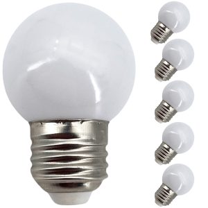 LED Birne für Lichterkette E27. 5er Set Licht weiß