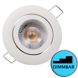 LED Einbaustrahler 5W neutralweiß. schwenk- & step-dimmbar. weiß