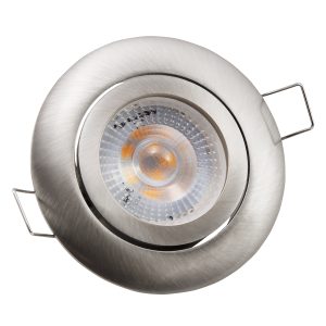LED Einbaustrahler 5W neutralweiß. schwenkbar. rund. Edelstahl