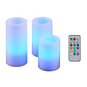 LED Echtwachs Kerzen-Set „Colour“. 4tlg.