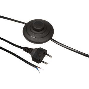 Netzkabel mit Fußschalter. Eurostecker. schwarz