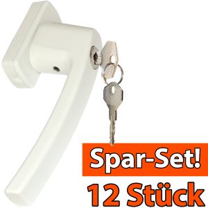 Abschließbarer Fenstergriff. 2 Schlüssel. weiß 12er Set Abschließbarer Fenstergriff. 2 Schlüssel. weiß 12er Set