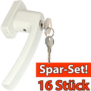 Abschließbarer Fenstergriff. 2 Schlüssel. weiß 16er Set Abschließbarer Fenstergriff. 2 Schlüssel. weiß 16er Set