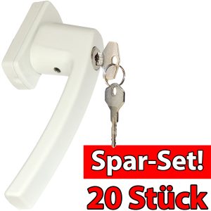 Abschließbarer Fenstergriff. 2 Schlüssel. weiß 20er Set Abschließbarer Fenstergriff. 2 Schlüssel. weiß 20er Set