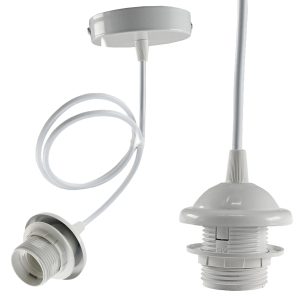 E27 Fassung für Lampenschirme. 80cm Kabel weiß